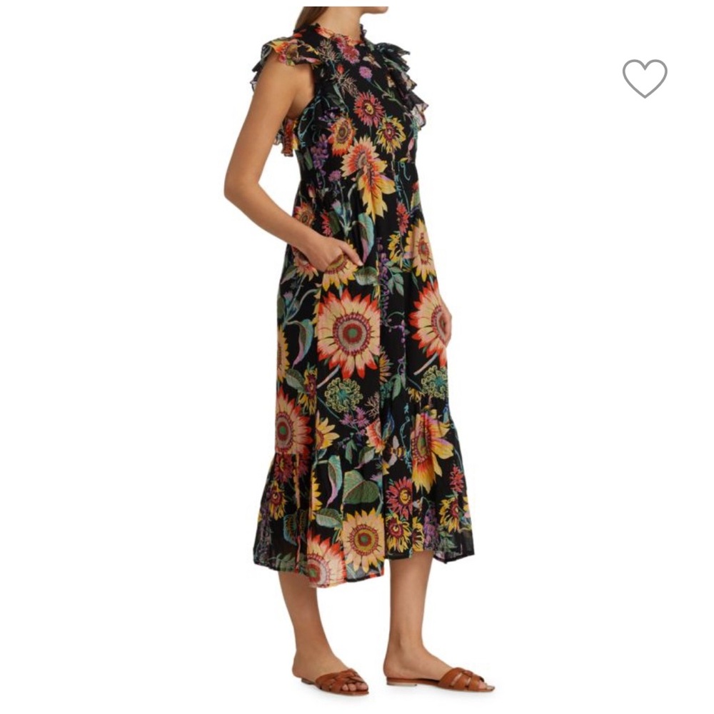 BANJANAN Hana Floral Cotton Midi Dress - Size M